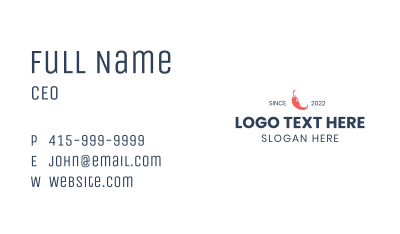 Chili Pepper Wordmark Business Card Image Preview