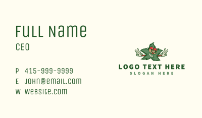 Organic Cannabis Peace Business Card Image Preview
