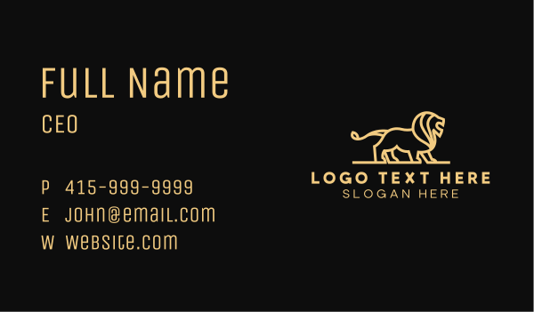 Gold Lion Corporation Business Card Design Image Preview