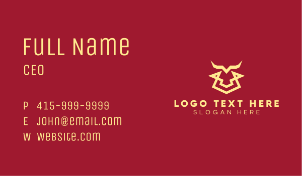 Geometric Bull Lines Business Card Design Image Preview