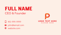 Orange Letter P Business Card Design