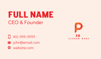 Orange Letter P Business Card Image Preview