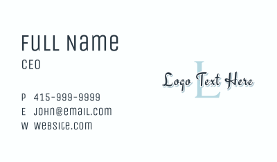 Script Luxury Letter Business Card Image Preview