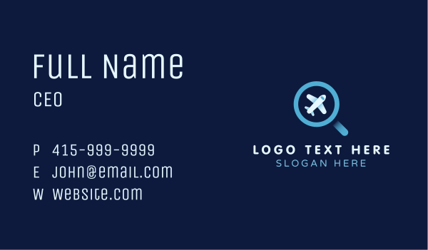 Flight Search Plane Business Card Design Image Preview