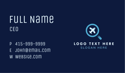 Flight Search Plane Business Card Image Preview