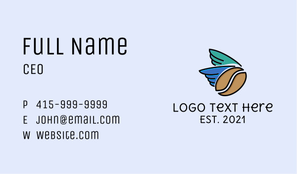 Flying Coffee Bean Business Card Design Image Preview