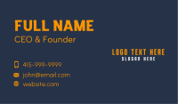 Orange Masculine Wordmark Business Card Image Preview