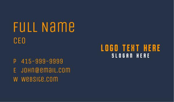 Orange Masculine Wordmark Business Card Design Image Preview