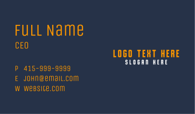 Orange Masculine Wordmark Business Card Image Preview