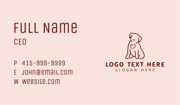Dog Pet Heart Business Card Design Image Preview