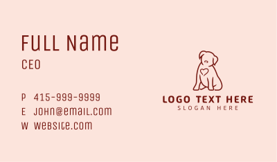 Dog Pet Heart Business Card Image Preview