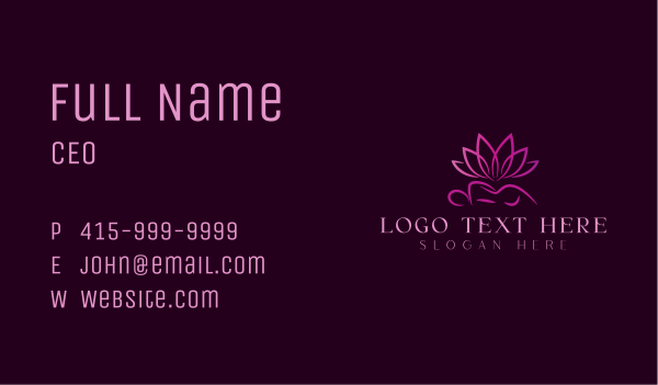 Body Lotus Spa Business Card Design Image Preview