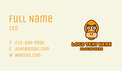Yellow Orangutan Face  Business Card