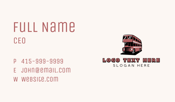 Double Decker Bus Vehicle Business Card Design Image Preview