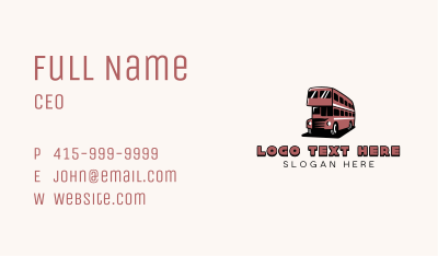 Double Decker Bus Vehicle Business Card Image Preview