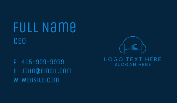 Headphone Sound Wave Business Card Design Image Preview