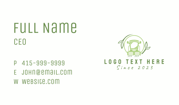 Green Lawn Mower  Business Card Design Image Preview