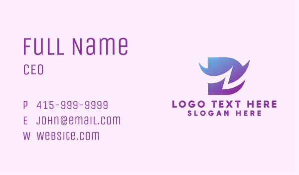 Gradient Purple Letter D Business Card Design Image Preview
