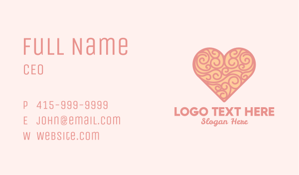 Heart Ornament Business Card Design Image Preview