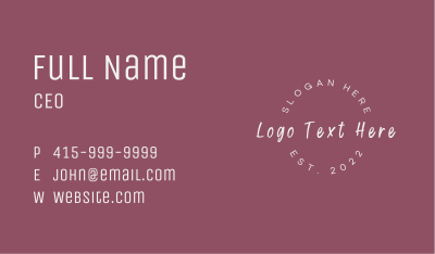 Handwritten Salon Wordmark Business Card Image Preview