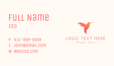 Hummingbird Gradient Paint Business Card Image Preview