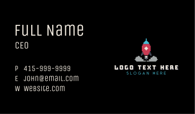 Pixelated Rocket Gaming Business Card Image Preview