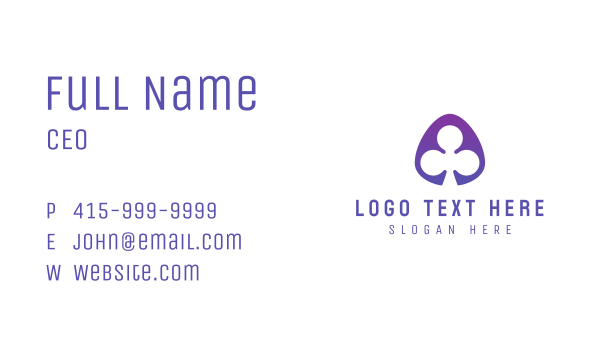 Violet Clover Leaf Badge Business Card Design Image Preview