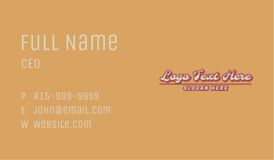 Retro Business Wordmark Business Card Image Preview