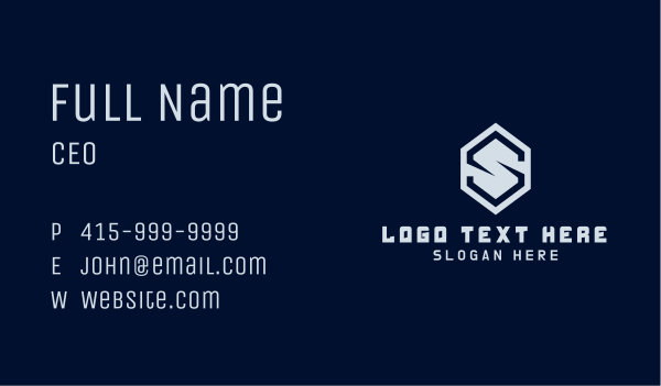 Game Streamer Letter S  Business Card Design Image Preview