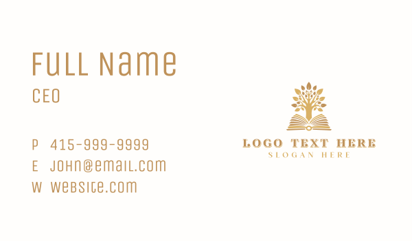Book Tree Review Center Business Card Design Image Preview