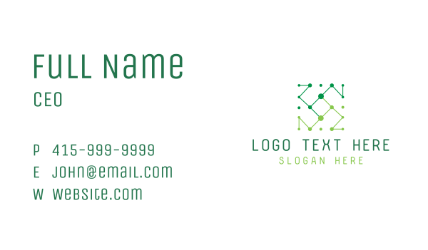Green Abstract Network Letter Business Card Design Image Preview