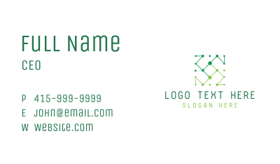 Green Abstract Network Letter Business Card Image Preview