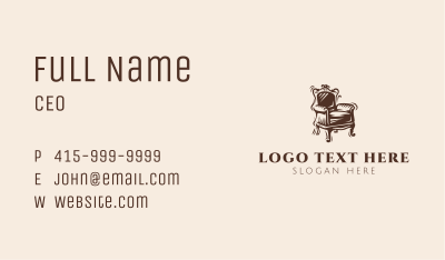 Brown Victorian Chair Business Card Image Preview