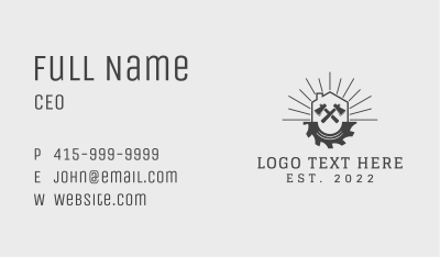 House Axe Circular Saw Business Card Image Preview