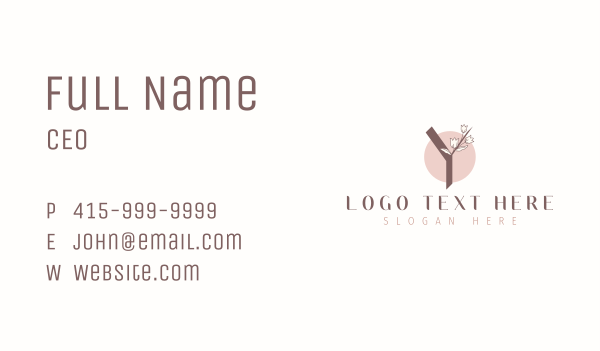 Natural Tulip Floral Letter Y Business Card Design Image Preview