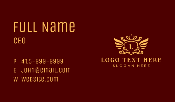 Wing Crown Crest Business Card Design Image Preview