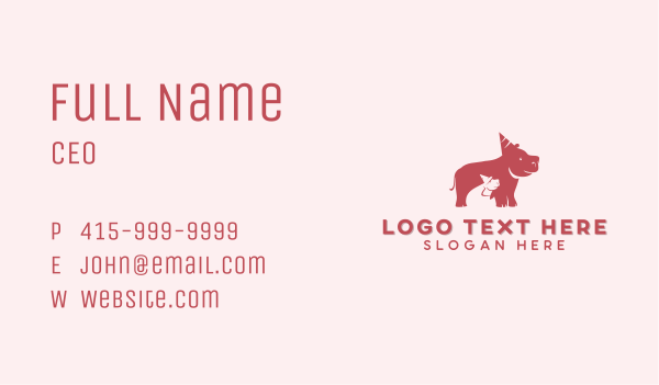 Party Zoo Hippopotamus Business Card Design Image Preview