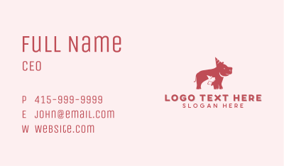 Party Zoo Hippopotamus Business Card Image Preview