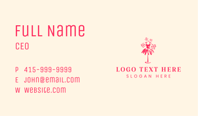 Feminine Flower Dress Business Card Image Preview