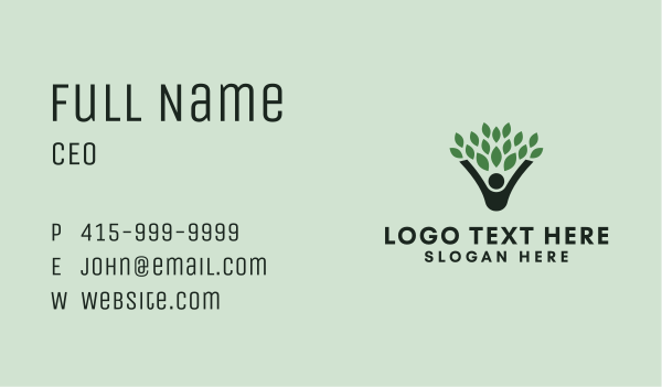 Eco Plant Wellness  Business Card Design Image Preview