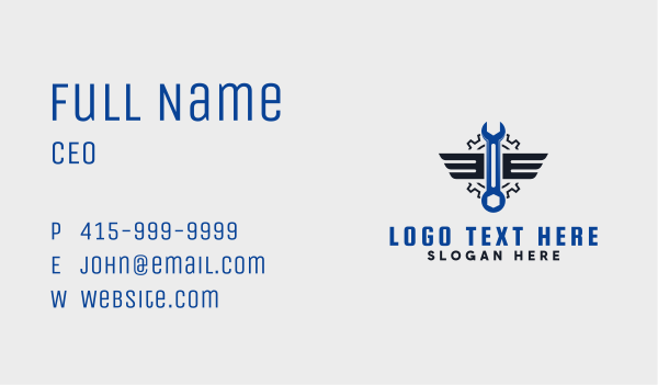 Industrial Automotive Wrench Business Card Design Image Preview