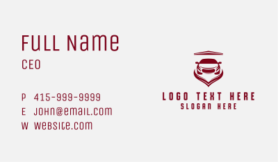 Red Sports Car Emblem Business Card Image Preview