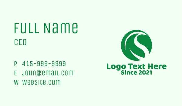 Green Leaf Badge  Business Card Design Image Preview