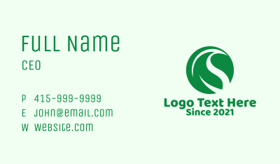 Green Leaf Badge  Business Card Image Preview