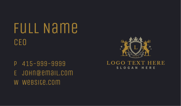 Royal Buck Deer Flag Business Card Design Image Preview