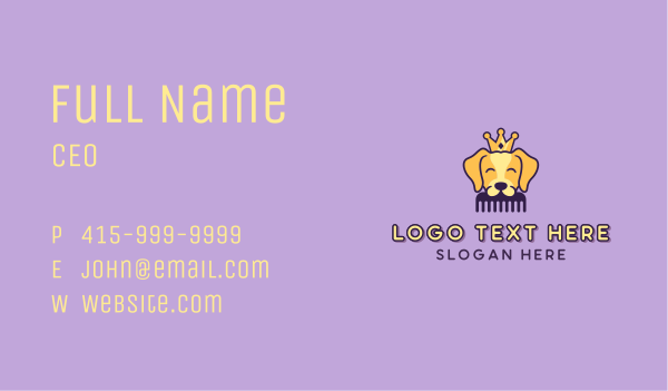 Crown Dog Grooming Business Card Design Image Preview