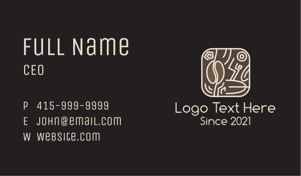 Eccentric Coffee Bean Badge Business Card Design Image Preview