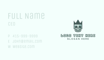 Cyber Skull Pixel Business Card Image Preview