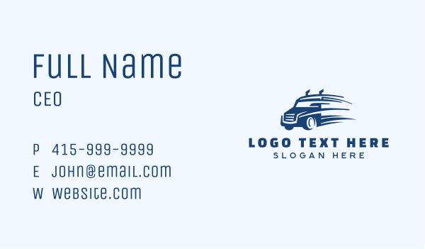 Blue Express Trucking Business Card Design Image Preview