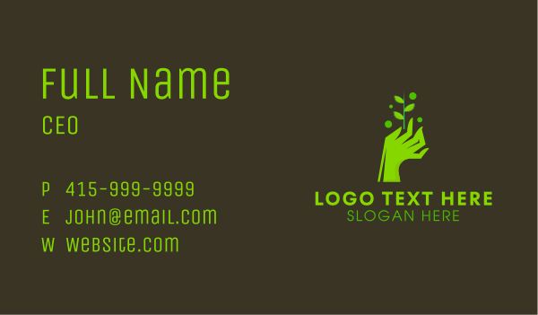 Tree Planting Hand  Business Card Design Image Preview